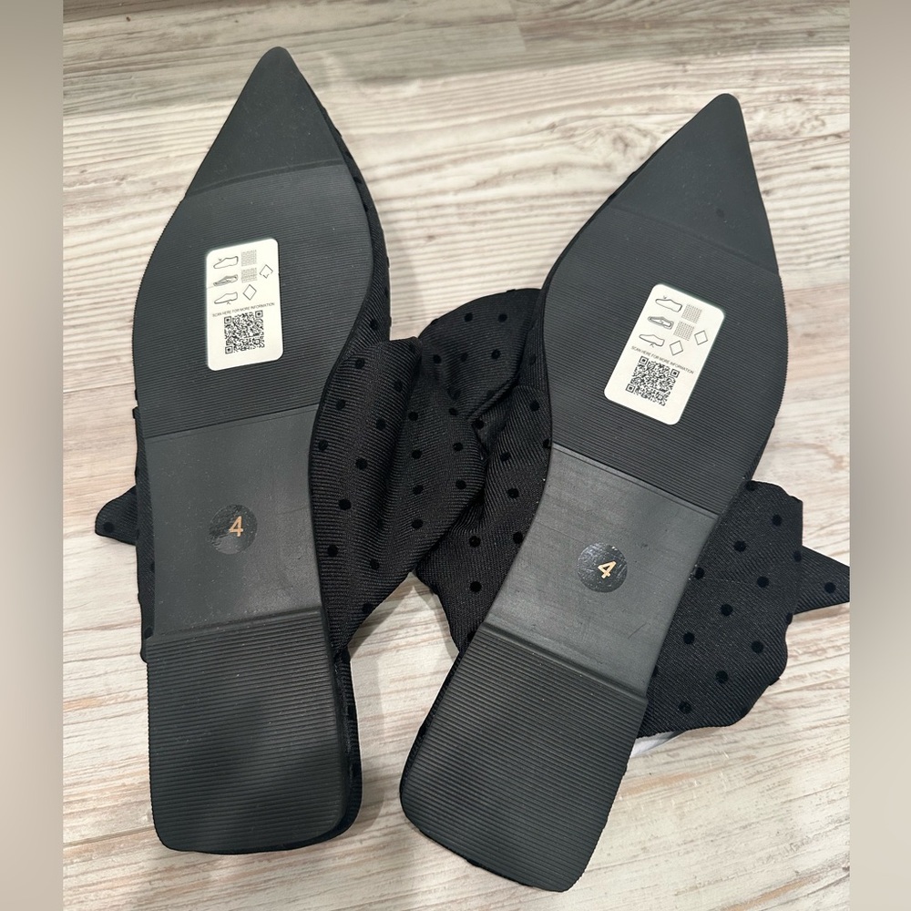 ASOS Women’s Bow Detail Mules - Black Polka Dot Size 6 - Picture 5 of 6